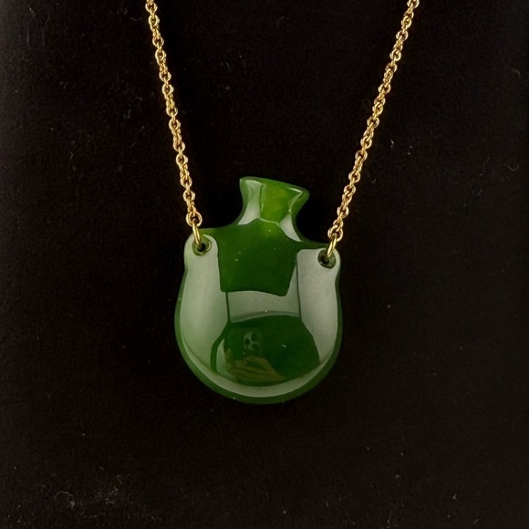 Tiffany & Co. 18k Elsa Peretti® Bottle Green Jade Pendant in Yellow Gold - Picture 6 of 11